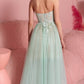 A-Line/Princess Strapless Sleeveless Tea-Length Cocktail Dress With Applique Off Shoulder