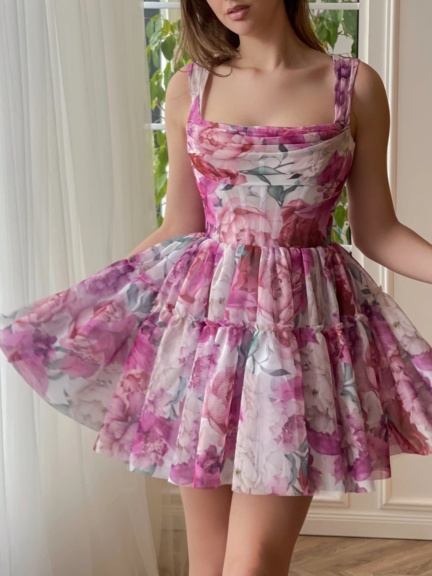 A-Line/Princess Off-The-Shoulder Sleeveless Mini Prom Dress With Applique Short