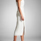 Sheath/Column One Shoulder Tea-Length Homecoming Dresses Sparkly