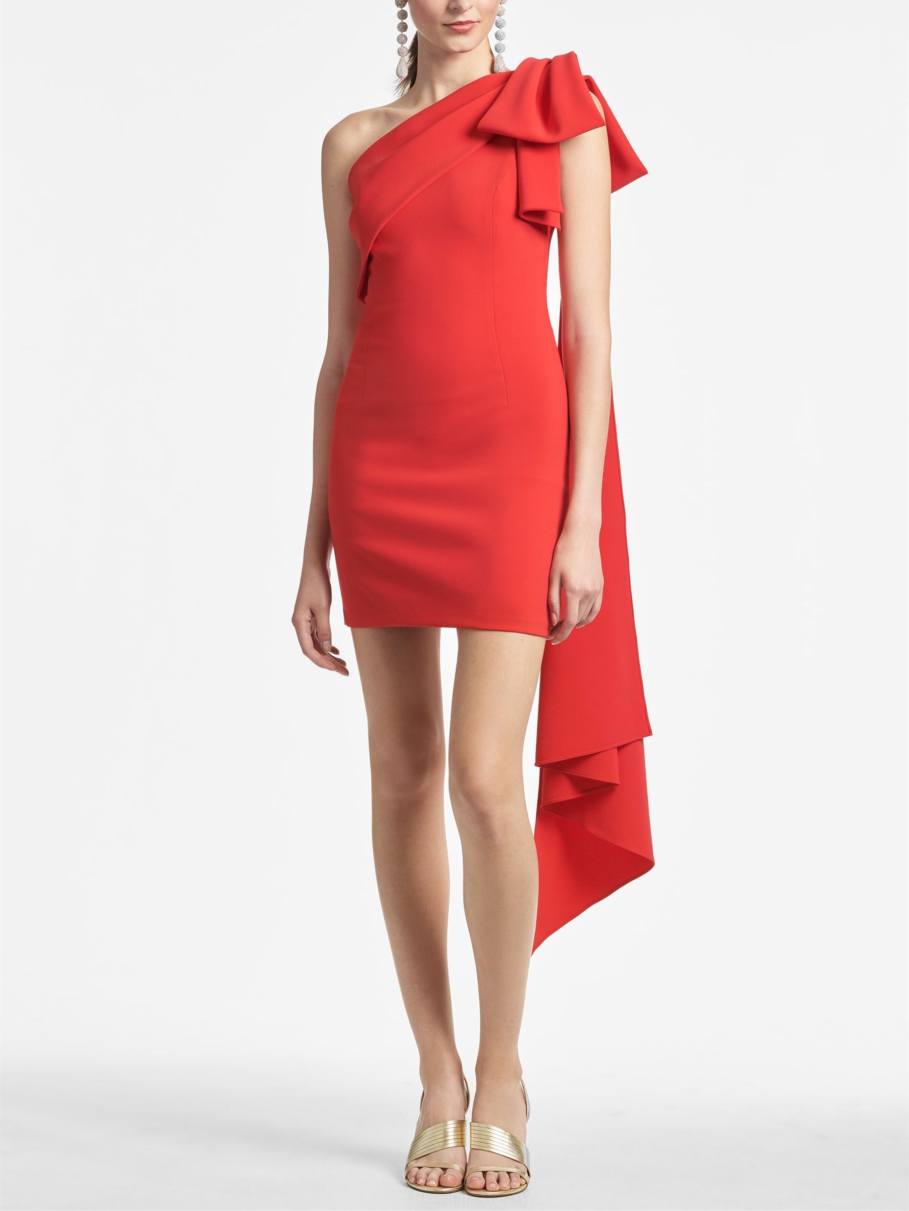 Sheath/Column One-Shoulder Sleeveless Cocktail Dresses With Bowknot Sexy