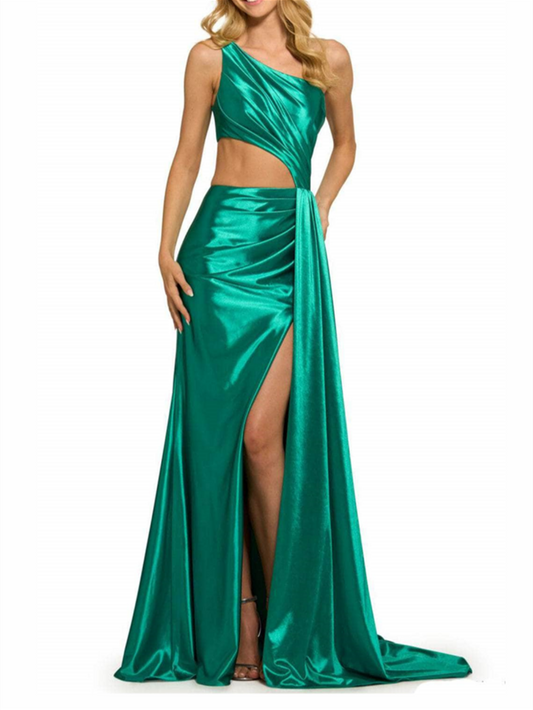 Mermaid/Trumpet One Shoulder Evening Dress With Side Slit Sexy