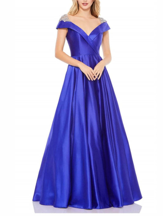 A-Line/Princess Off-The-Shoulder Floor-Length Evening Dress Sexy