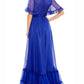 Royal Blue A-Line/Princess High Neck Floor-Length Evening Dress