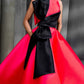 Ball Gown High Neck Ankle-Length Cocktail Dresses With Bowknot Sexy