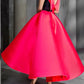 Ball Gown High Neck Ankle-Length Cocktail Dresses With Bowknot Sexy