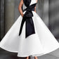 Ball Gown High Neck Ankle-Length Cocktail Dresses With Bowknot Sexy