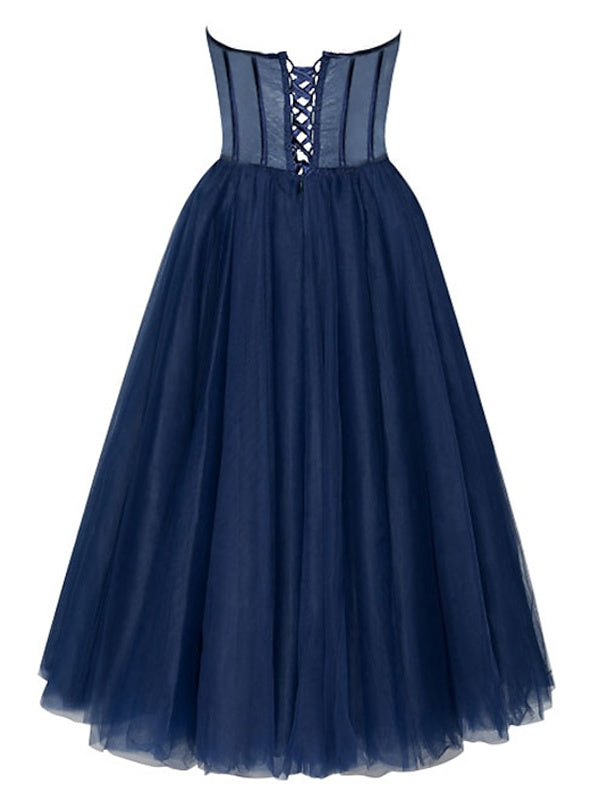 A-Line/Princess Tea-Length Sleeveless Sweetheart Cocktail Dresses Off Shoulder