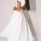 A-Line/Princess Tea-Length V-Neck Short Sleeves Cocktail Dresses White