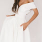 A-Line/Princess Tea-Length V-Neck Short Sleeves Cocktail Dresses White