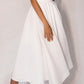 A-Line/Princess Tea-Length V-Neck Short Sleeves Cocktail Dresses White