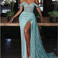Mermaid/Trumpet Off-The-Shoulder Sweetheart Court Train Evening Dresses Sexy