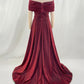 A-Line/Princess Off-The-Shoulder Court Train Evening Dresses With Sequin Sexy