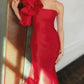 Mermaid/Trumpet Sleeveless Strapless Court Train Evening Dresses With Ruffles Sexy