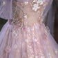 A-Line Off Shoulder Long Prom Dress Sparkly 