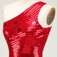 Sheath One Shoulder Red Sequins Short Homecoming Dress With Star Sparkly