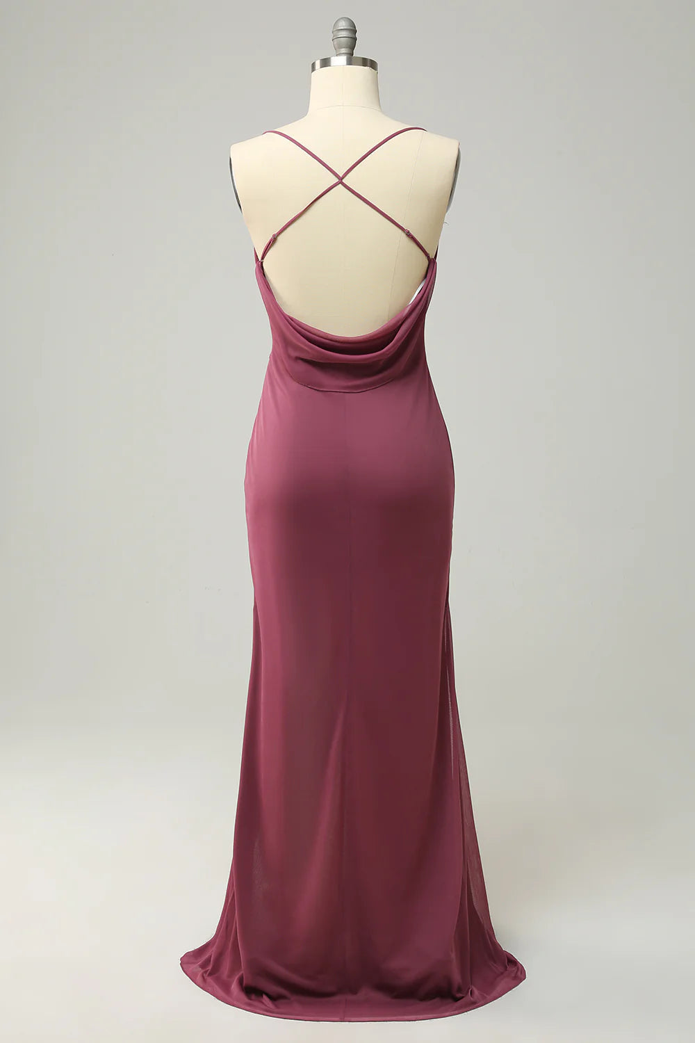 Spaghetti Straps Long Prom Dress with Slit Pure Color Sexy