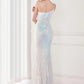 Mermaid / Trumpet Evening Gown Elegant Dress Wedding Guest Floor Length Sleeveless One Shoulder Sequined V Back