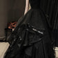 Black Tulle Long A-Line Prom Dress Off Shoulder Evening Party Dress