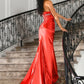 Mermaid / Trumpet Evening Gown Luxurious Dress Christmas Formal Sweep / Brush Train Sleeveless Strapless Charmeuse