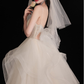 Gorgeous Ruffled Ballgown Wedding Dress with Spaghetti Straps Off Shoulder