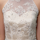 Wedding Dresses Jewel Neck Floor Length Chiffon Lace Regular Straps See-Through with Sash Ribbon