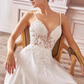 Elegant Wedding Gown with Sheer Bodice and Long Flowy Skirt Wedding Dresses