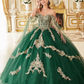 Layered Gold Lace Ball Gown Quinceanera Dress Off Shoulder Sexy Long