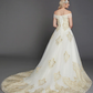 Princess Wedding Dresses Off Shoulder Chapel Train Lace Tulle Cap Sleeve Glamorous Illusion Detail