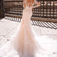 Wedding Dresses V Neck Court Train Lace Long Sleeve Formal Romantic Casual Modern Detachable Illusion Sleeve