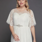 A-Line Wedding Dresses Illusion Neck Jewel Neck Floor Length Lace Tulle Half Sleeve Formal Boho Little White Dress See-Through with Beading Lace