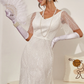 Mermaid White V-Neck Wedding Dress Beautiful Long Sexy