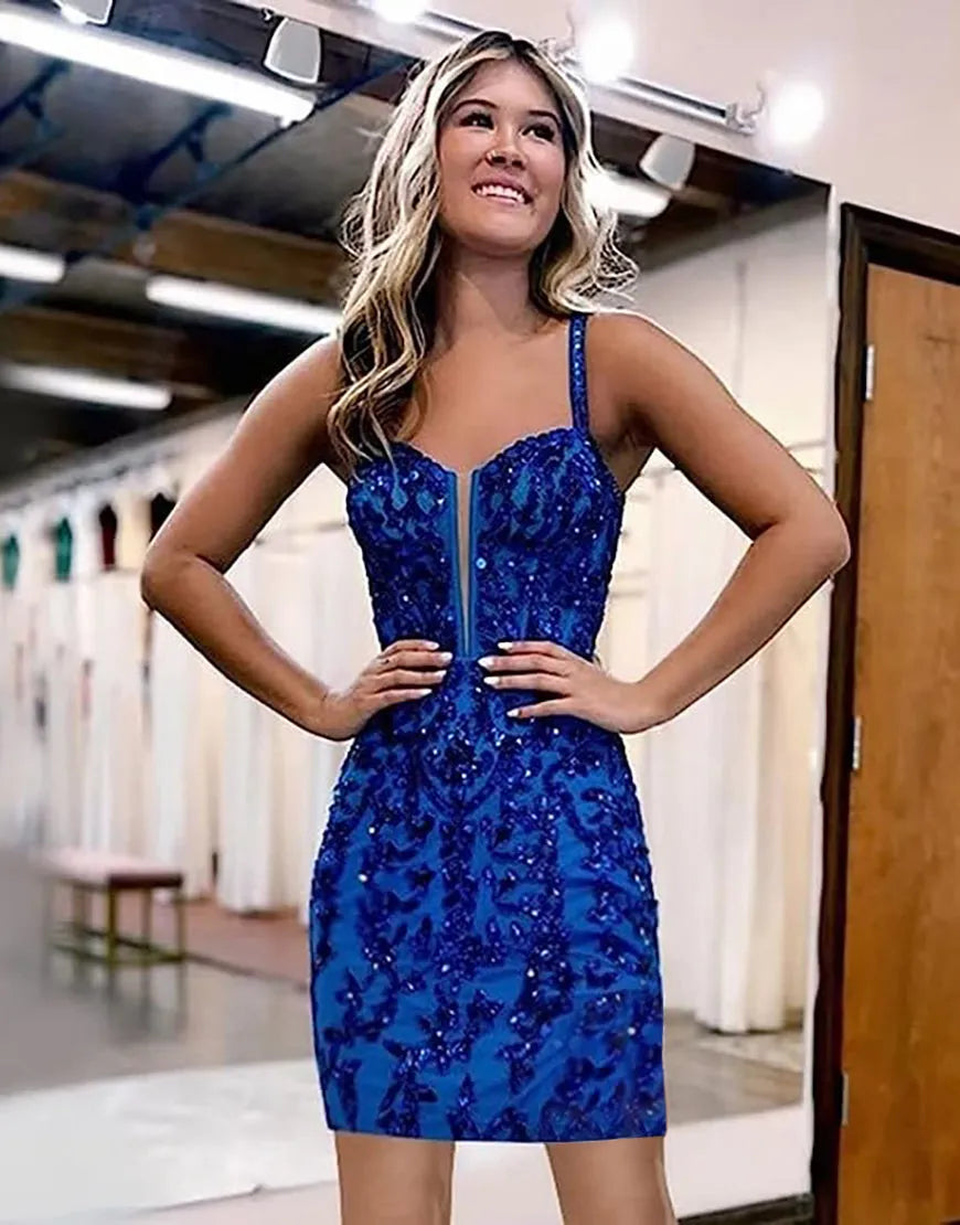 Sequin Lace Up Tight Homecoming Party Dress Sparkly Sexy