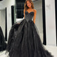 A Line Tulle Long Prom Dress Unique New Style Strapless Evening Dress Off Shoulder