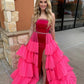 Gorgeous Sheath/Column Court Train Velvet Strapless Prom Dress With Beading Sexy