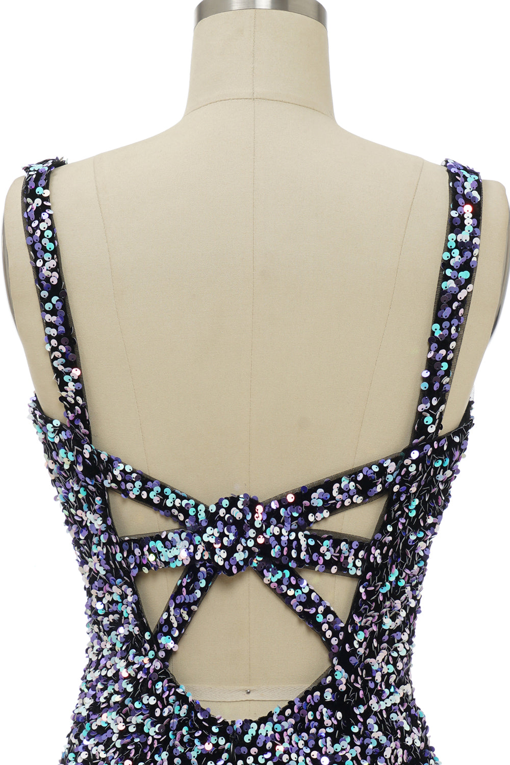 Black V-Neck Sequins Fitted Tight Homecoming Dress Sparkly  Sexy