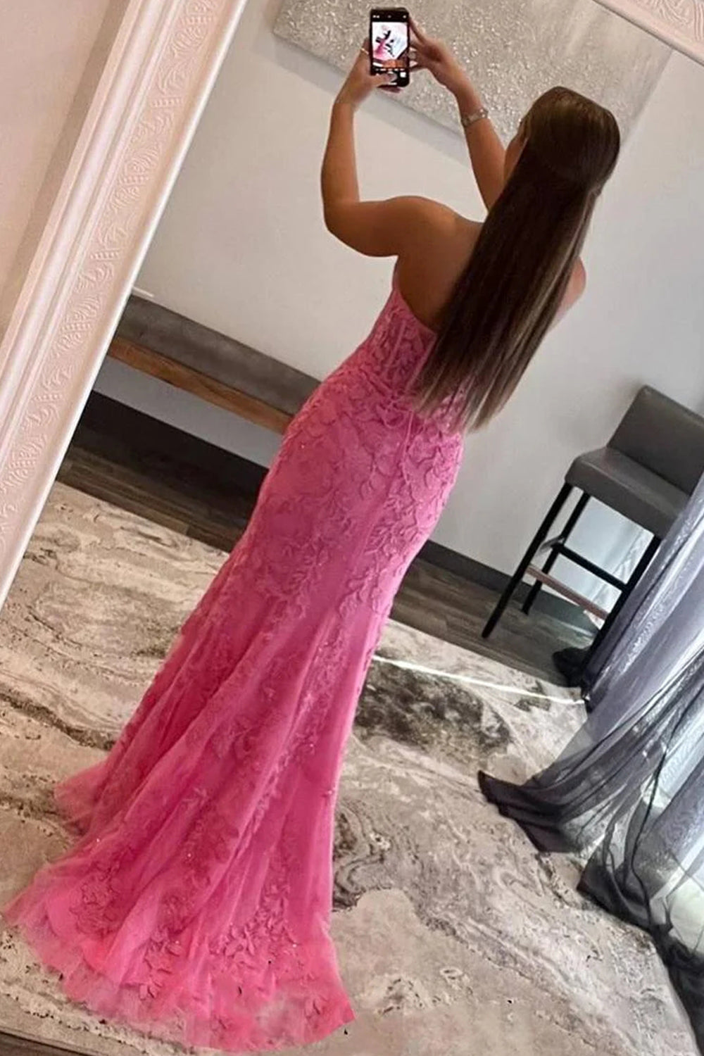 Mermaid Sweetheart Side Slit Long Prom Dress with Appliques Off Shoulder