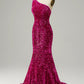 One Shoulder Sequin Mermaid Prom Dress Sparkly Sexy
