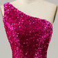 One Shoulder Sequin Mermaid Prom Dress Sparkly Sexy