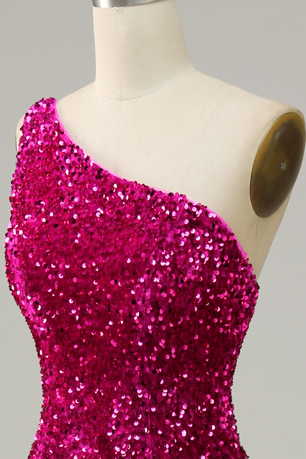 One Shoulder Sequin Mermaid Prom Dress Sparkly Sexy