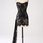 Classy Lace Strapless Corset Short Cocktail Dress with Lace-up Back Off Shoulder Sexy