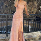 Strapless Lace Long Prom Dress with Slit Off Shoulder Sexy