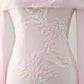 Cute Sparkly Bodycon Off The Shoulder Sequin Pink Homecoming Dress with Long Sleeves Beautiful