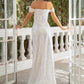 Sheath / Column Evening Gown Sexy Dress Party Wear Sweep / Brush Train Short Sleeve Off Shoulder Sequined