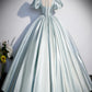 A-Line Satin Long Prom Dress Pure Color