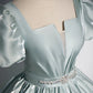 A-Line Satin Long Prom Dress Pure Color