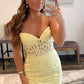 Pink Tight Short Homecoming Dress with Appliques Sexy