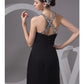 Mermaid / Trumpet Evening Gown Sexy Dress Engagement Court Train Sleeveless Halter Chiffon with Beading