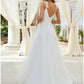 Reception Simple Wedding Dresses A-Line Sweetheart V Wire Regular Straps Sweep / Brush Train Tulle Bridal Gowns With Crystals