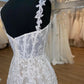 A-Line Spaghetti Straps Back Court Train Wedding Dress With Appliques Beautiful