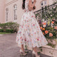 A-Line/Princess V-Neck Short Sleeves Floral Formal Party Dresses With Flowers Beautiful
